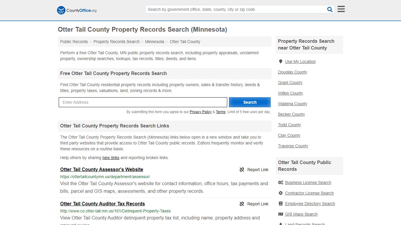 Property Records Search - Otter Tail County, MN ...